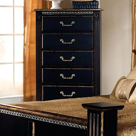 5 Drawer Chest with Gold Rails